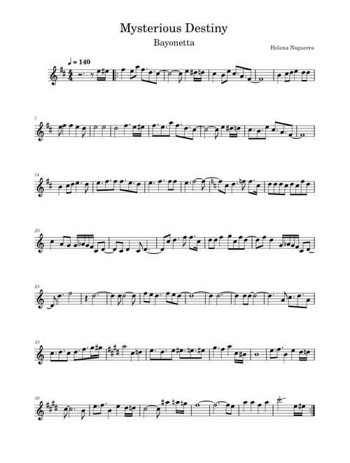 Mysterious Destiny – Bayonetta - Clarinet solo
