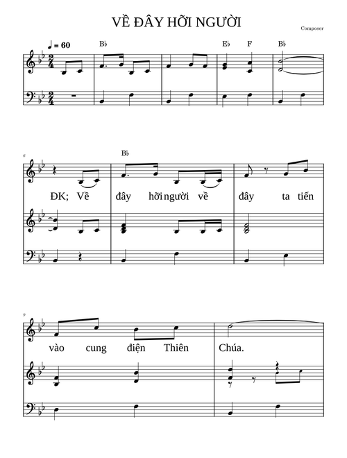 VỀ ĐÂY HỠI NGƯỜI- đệm