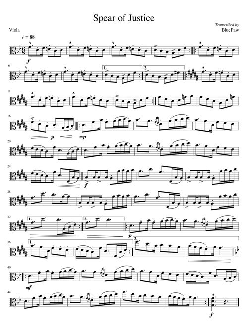 Spear of Justice (Viola Solo)