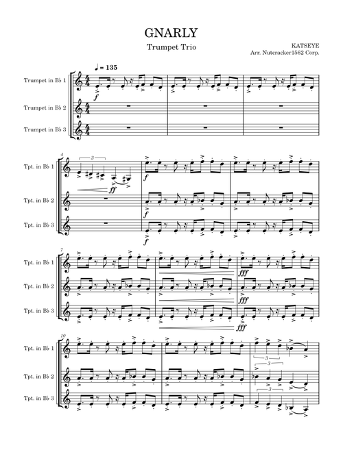 Gnarly – Katseye - Trumpet Trio
