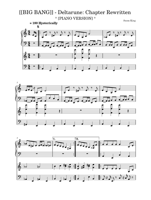 [[BIG BANG]] - Deltarune: Chapter Rewritten PIANO VERSION