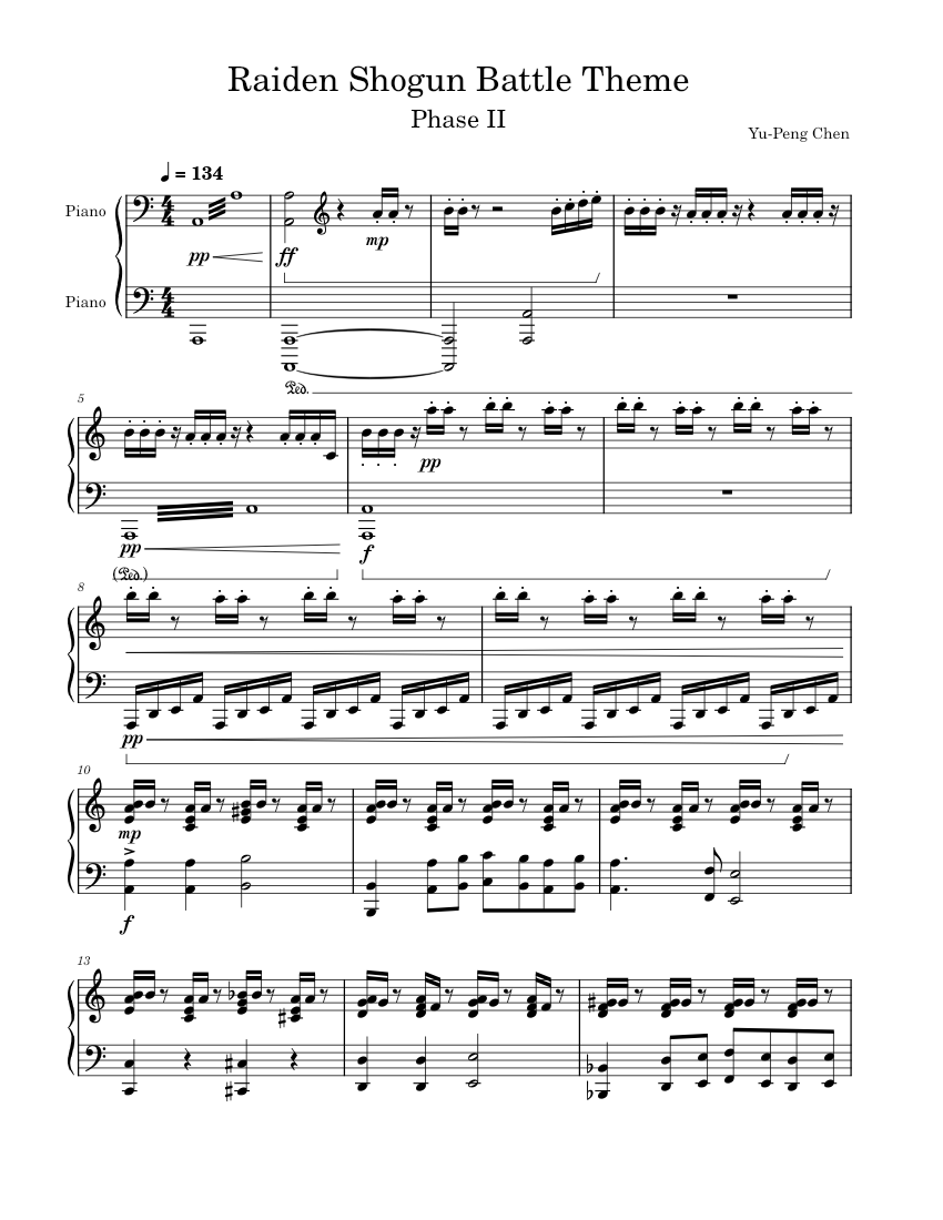Raiden Shogun Battle Theme — Phase II (Genshin Impact) Sheet