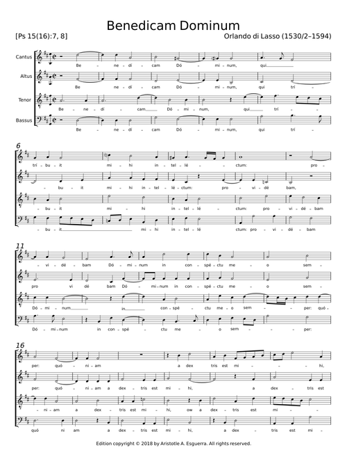 Benedicam Dominum - Orlando di Lasso