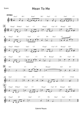 Free Mean To Me by Brett Eldredge sheet music | Download PDF or