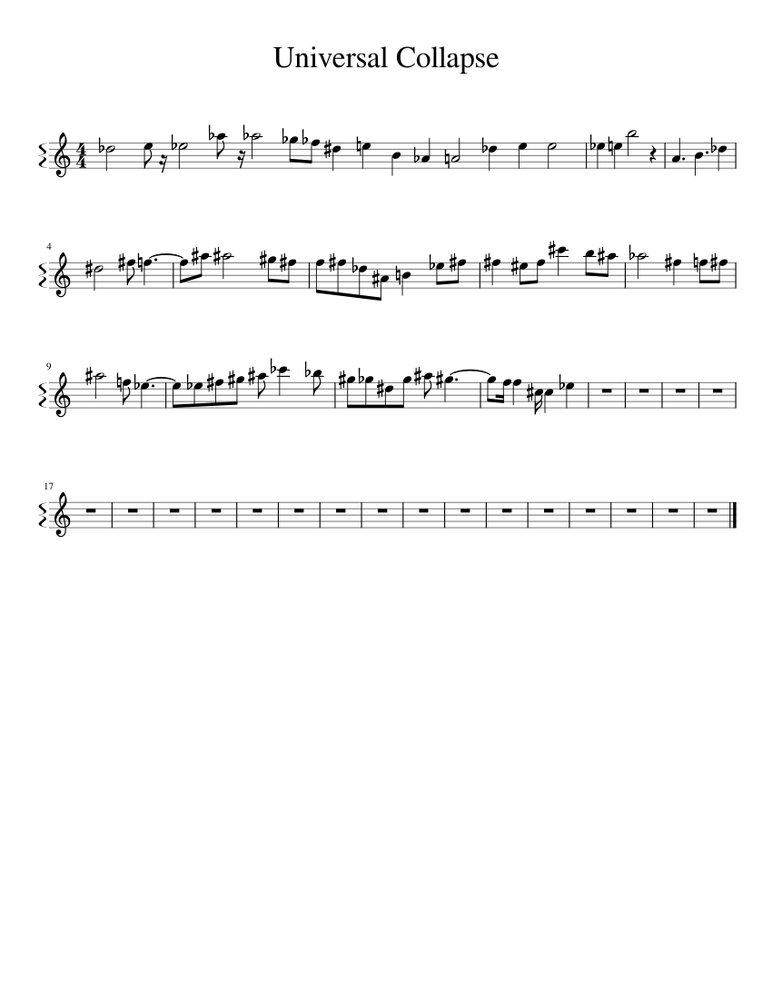 Universal Collapse Treble Clef Sheet music for Piano (Solo)