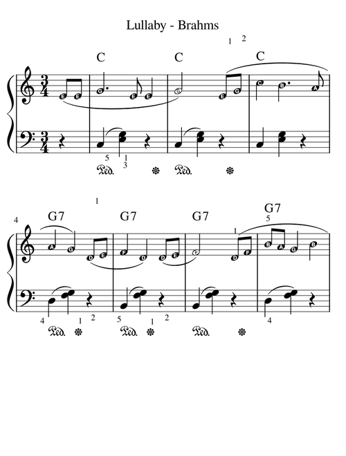Lullaby in C - Brahms - Piano 2 hands