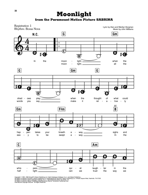Moonlight - Sting (E-Z Play Today)