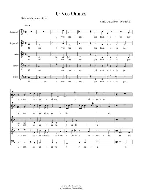 Gesualdo O vos omnes a 5