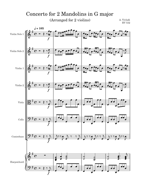 Concerto for 2 Violins in G major, RV 532 - Antonio Vivaldi