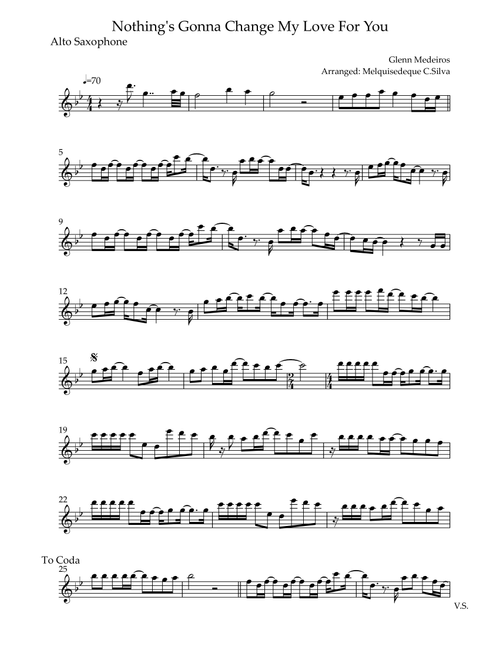 Nothing's Gonna Change My Love For You (Arr. Melquisedeque C.Silva) - Glenn Medeiros (Alto Sax Solo)