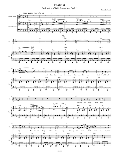 Psalm 3 for Weill Ensemble (Piano Sketch) - Julian R. Munds