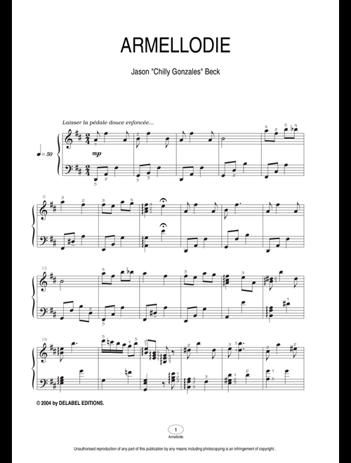 Armellodie - Chilly Gonzales, Jason Beck (Piano Solo)