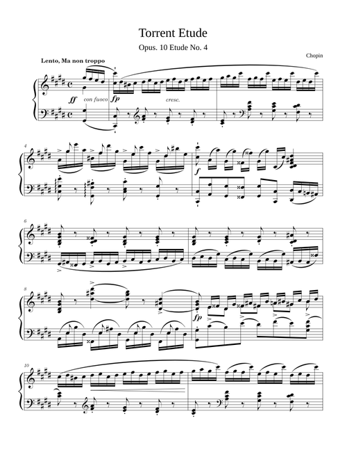 Étude Op.10 No.4 (Torrent) – Frédéric Chopin Étude Op.10 No.4 (Torrent)
