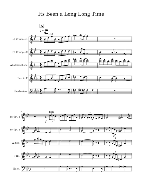 Its Been a Long Long Time | Harry James | Transposed by Yours Truly