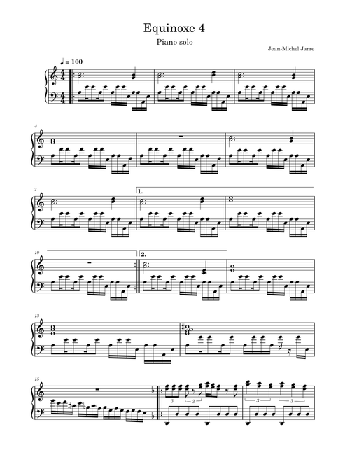 Equinoxe 4 piano solo
