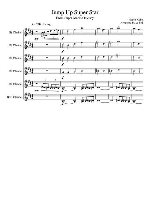 Jump Up Super Star for Clarinet Ensemble