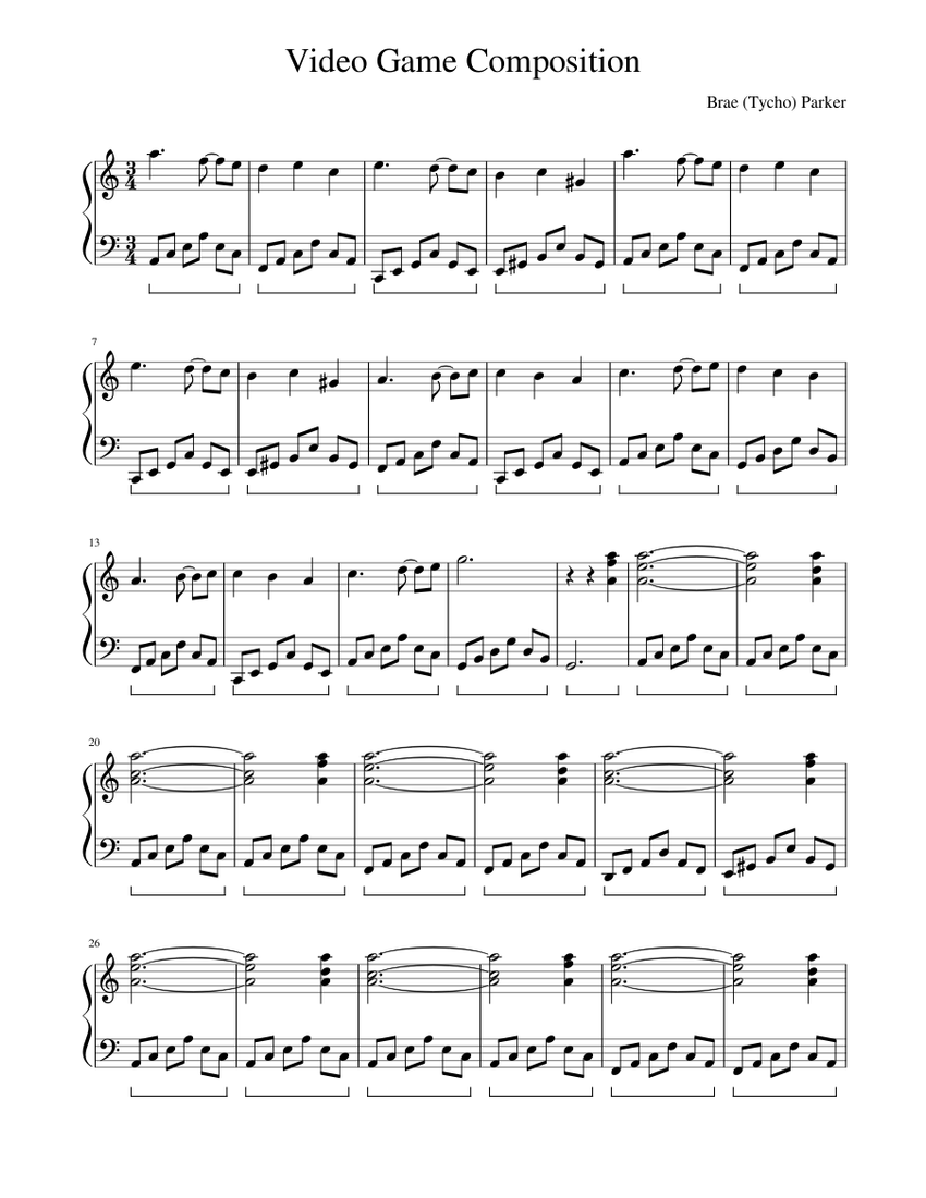 Video Game Composition Sheet music for Piano (Solo) Easy | Musescore.com