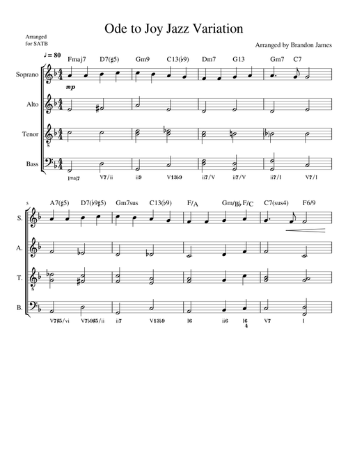 Ode to Joy jazz reharmonization acapella (joyful joyful we adore thee)