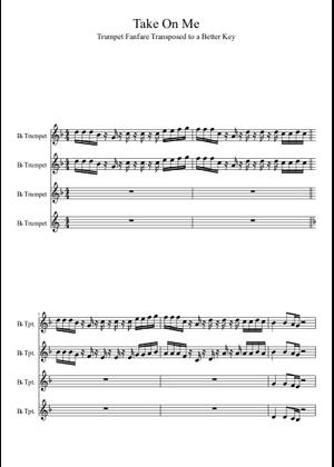 Take on me  Reel Big Fish Sheet Music and Tab for Trombone, Trumpet in  b-flat, Guitar, Bass guitar & more instruments (Mixed Ensemble) |  MuseScore.com