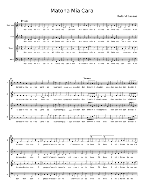 Matona Mia Cara - Roland Lassus