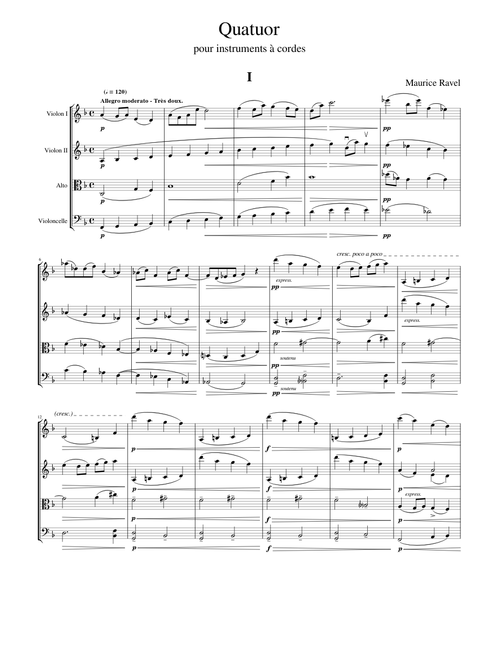 String Quartet in F Major, movement 1.