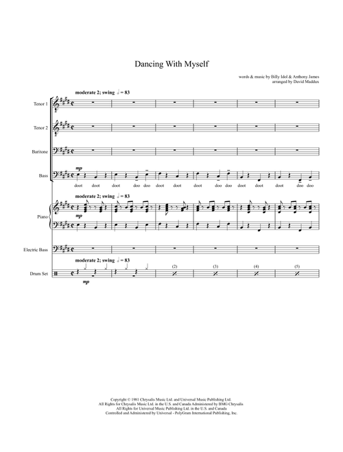 Dancing With Myself (Arr. David Maddux) - Billy Idol (Small Ensemble)