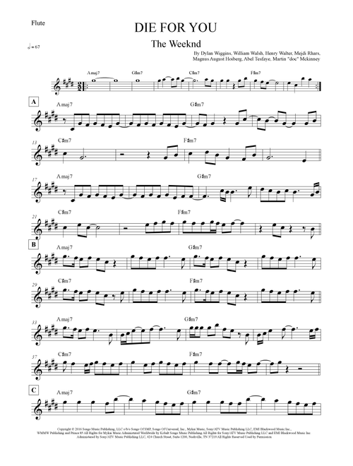 Die For You (Arr. Leo Silva) - The Weeknd (Flute Solo)
