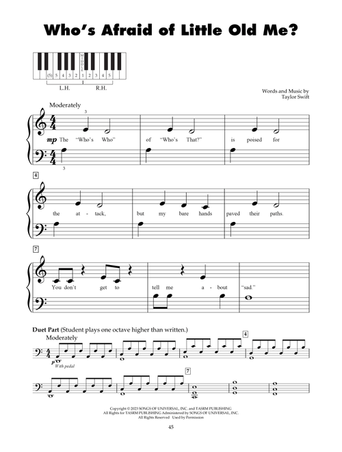 Who's Afraid of Little Old Me? - Taylor Swift (5-Finger Piano)