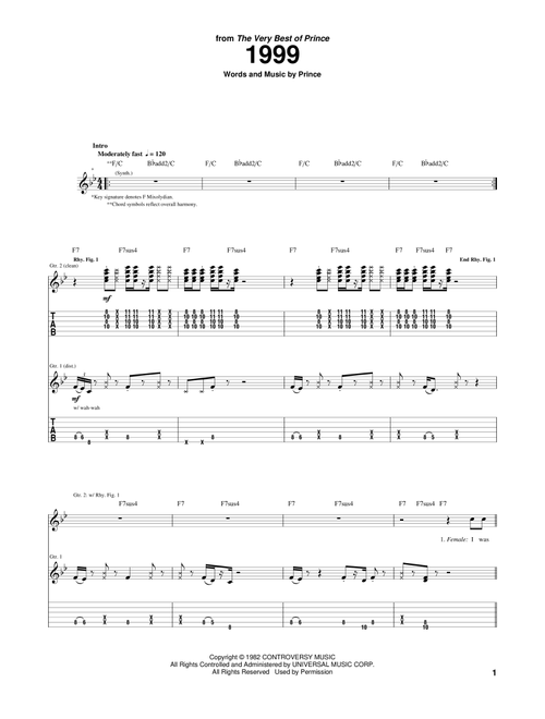 1999 - Prince (Guitar Tab)