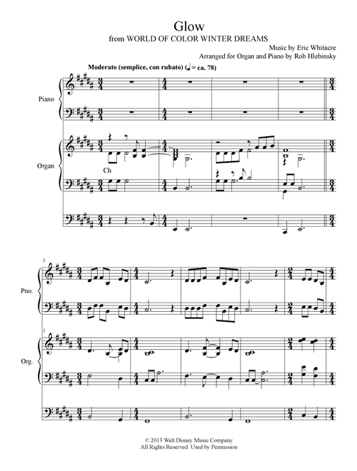 Glow (Arr. Rob Hlebinsky) - Eric Whitacre (Organ and Piano)