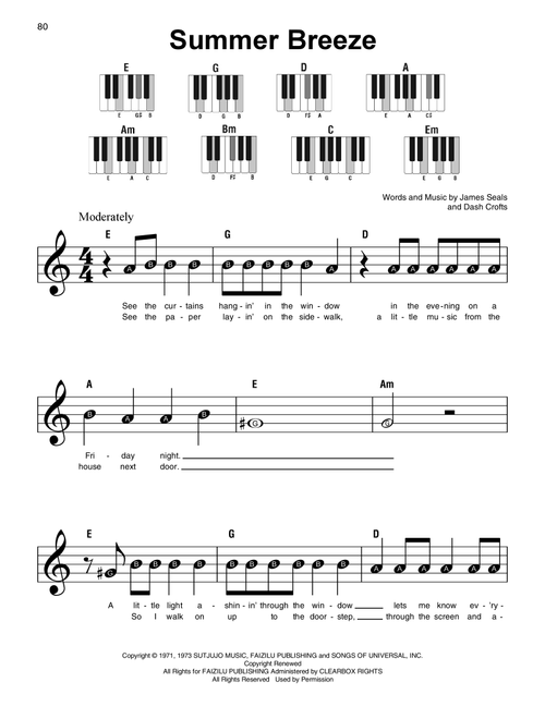 Summer Breeze - Seals & Crofts (Super Easy Piano)
