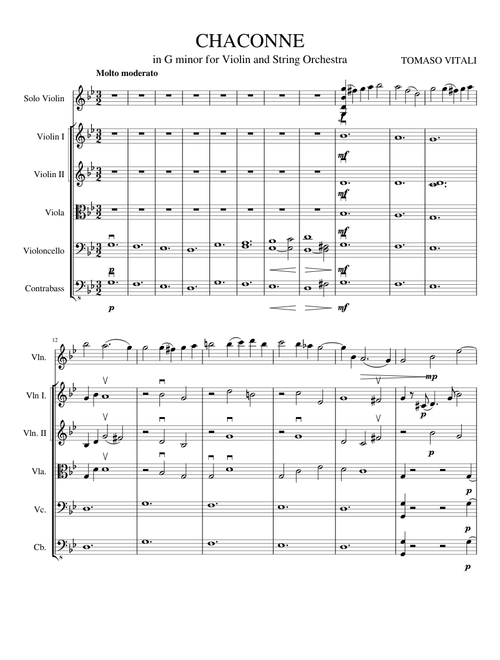 Vitali Chaconne - Solo Violin and String Orchestra