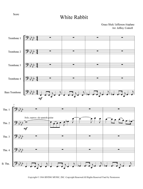 White Rabbit (Arr. Jeffrey Cottrell) - Jefferson Airplane (Brass Ensemble)