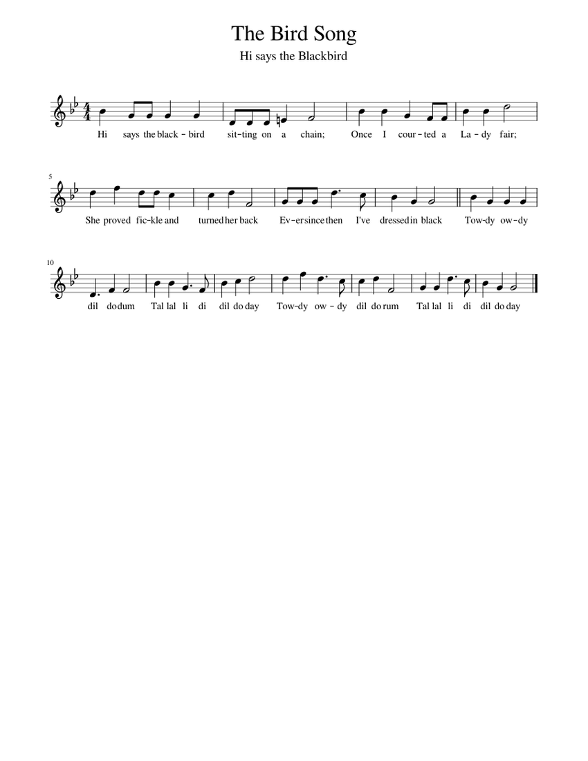 The Bird Song Sheet Music for Piano (Solo) Easy | MuseScore.com
