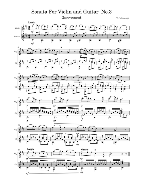 Sonata For Violin and Guitar No3-2 / Y-Fukunaga