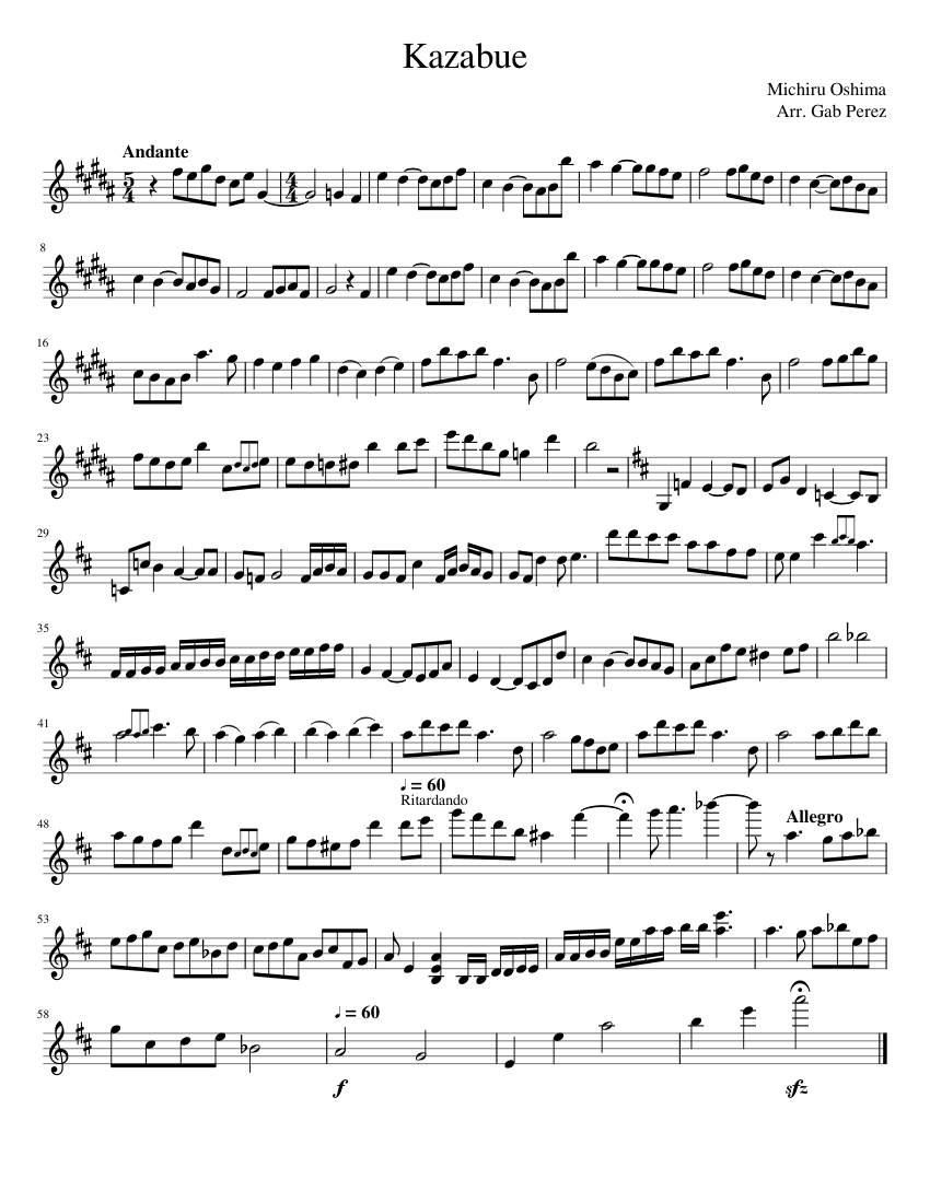 Kazabue Sheet Music For Violin Solo MuseScore kazabue-sheet-music-for-violin-solo-musescore
