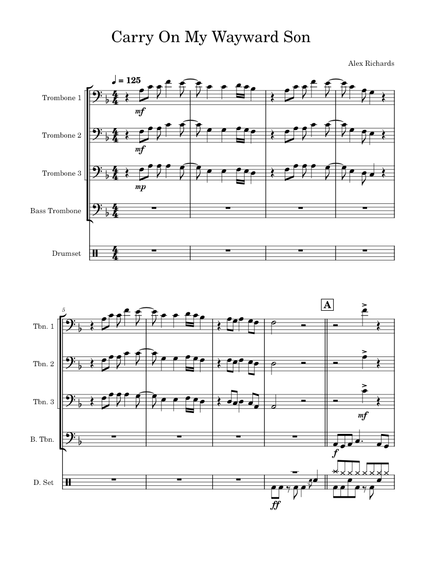 Carry on wayward son Kansas Carry on Wayward Son Kansas Trombone