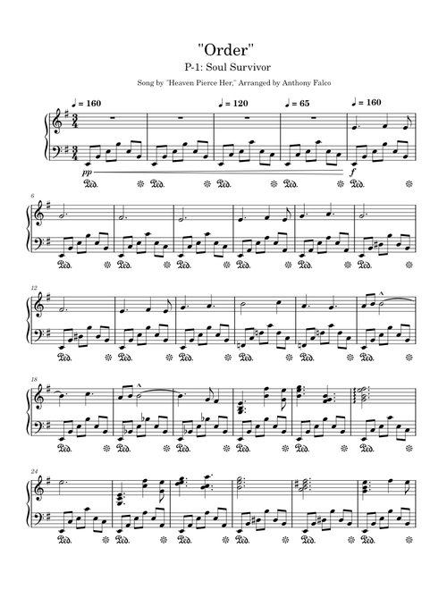 ORDER // P-1: Soul Survivor Piano Transcription