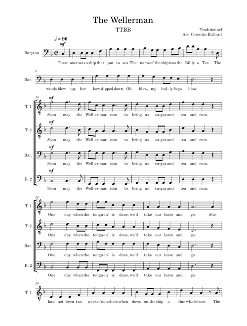 Wellerman – The Longest Johns The Wellerman - TTBB - Arrangement Corentin Richard