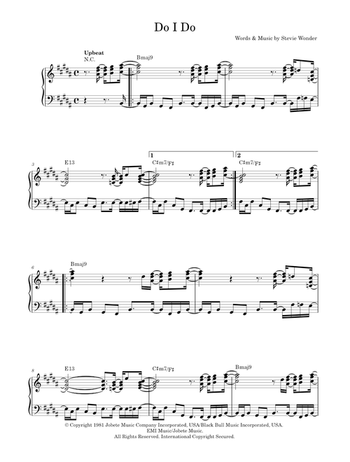 Do I Do - Stevie Wonder (Piano Solo)