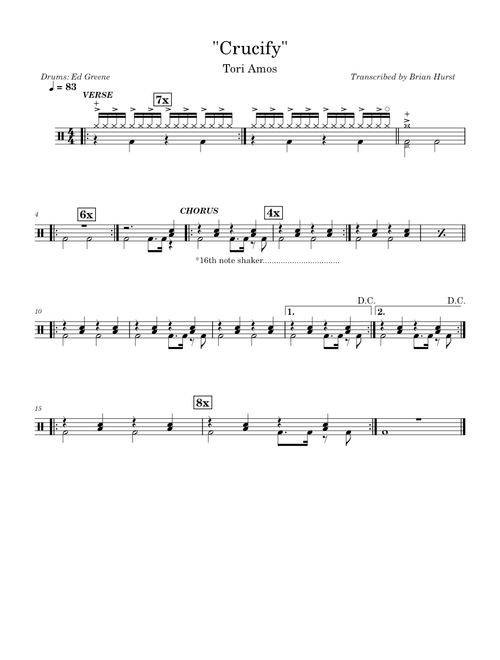 Crucify – Tori Amos (Drum Set)