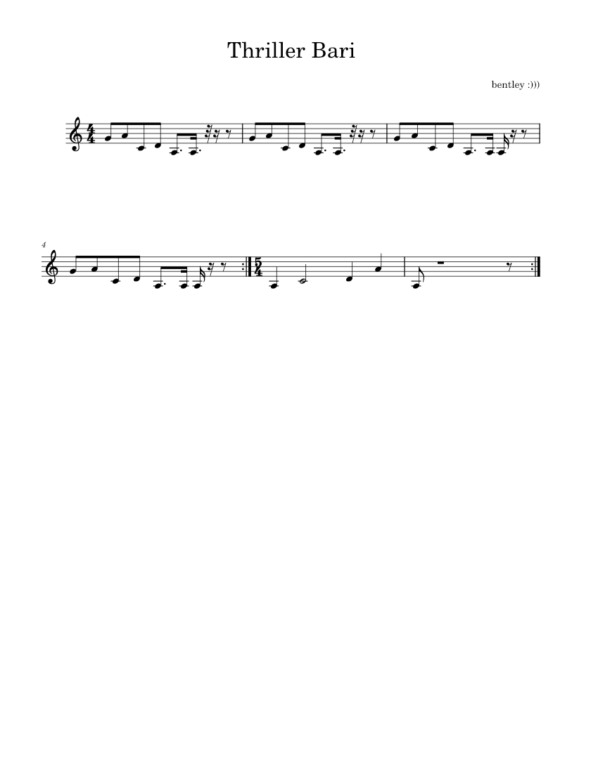 Thriller Bari Sheet music for Saxophone baritone (Solo)