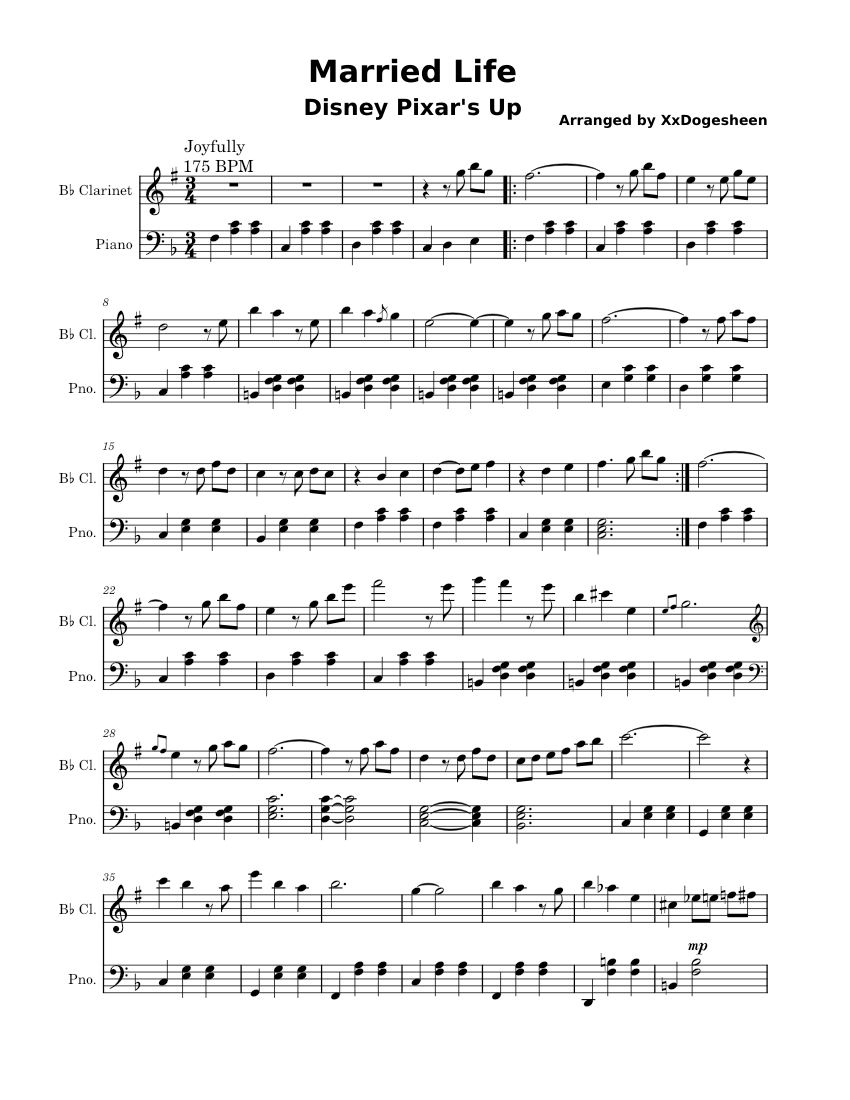 Married Life Disney Pixar's Up and Piano Sheet music for
