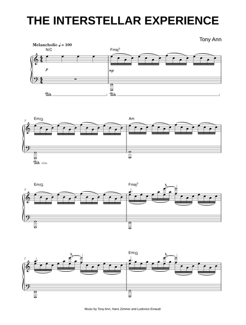 The Interstellar Experience - Tony Ann (Piano)