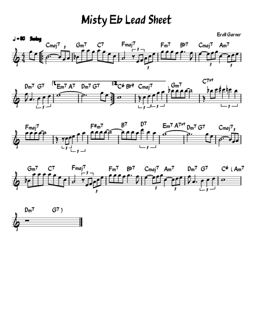 Misty Eb Lead Sheet