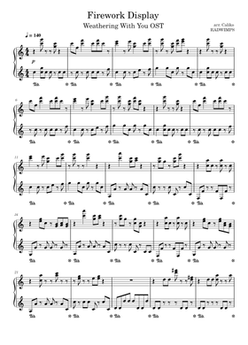 Spartiti Piano Solo Weathering With You | Tenki No Ko RADWIMPS Faciliano