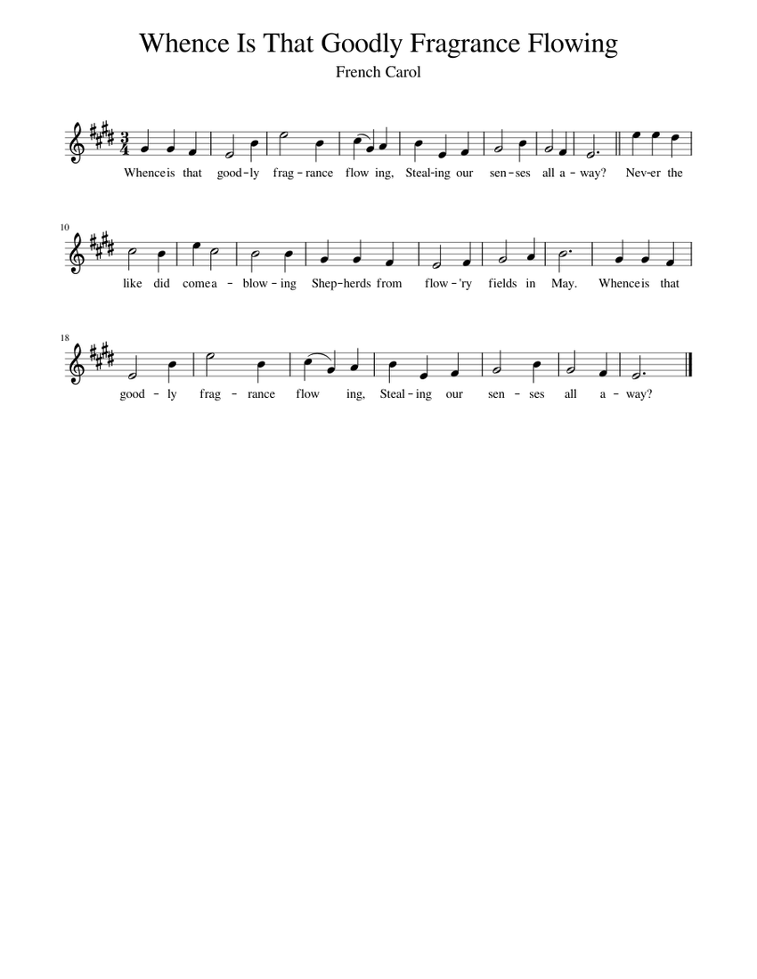 Whence Is That Goodly Fragrance Flowing Sheet Music for Piano (Solo) easy | MuseScore.com