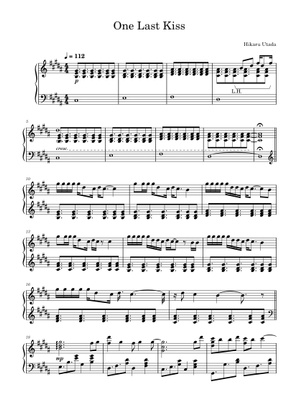 One Last Kiss – 宇多田ヒカル One Last Kiss Sheet Music for Piano