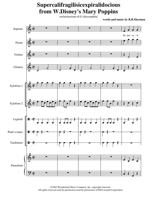 Supercalifragilisticexpialidocious from Walt Disney's MARY POPPINS (Arr. Ester Alessandrini) - Richard M. Sherman, Robert B. Sherman (Large Ensemble)