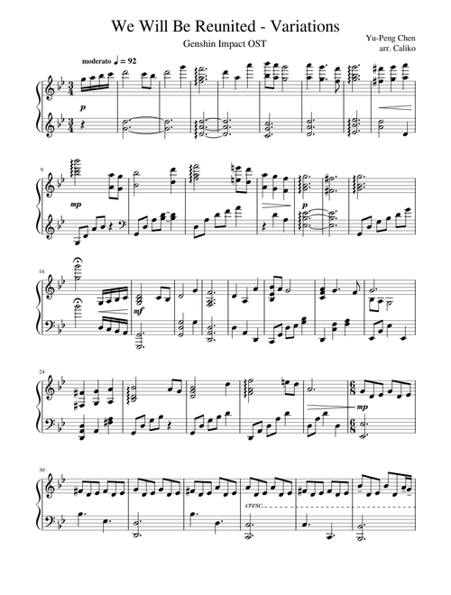 Genshin Impact OST - We Will Be Reunited // Piano Variations